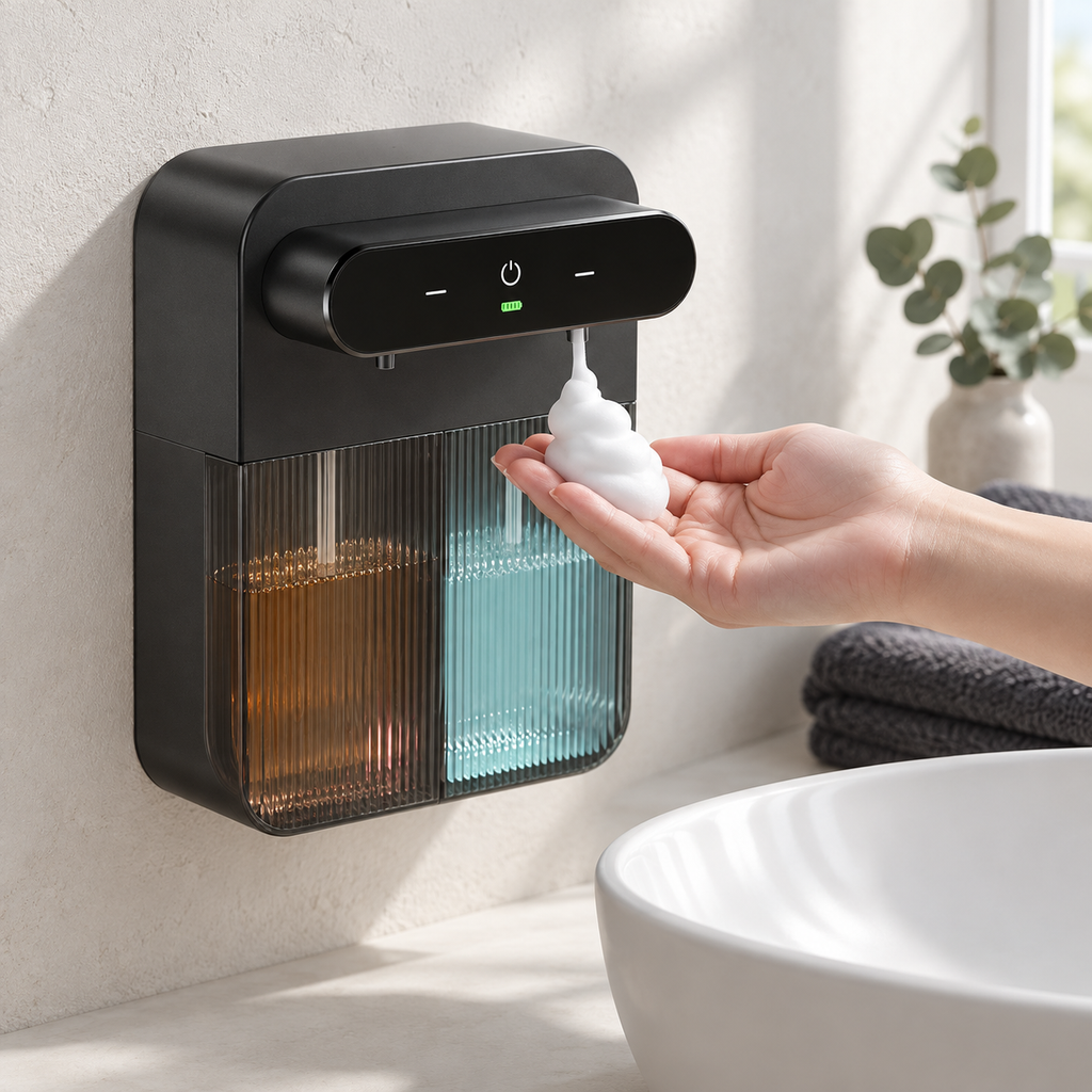 Dual Touchless Soap and Shampoo Dispenser – Wall Mounted, 2 × 400 ml