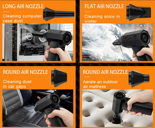 Electric Air Duster – 3 Speeds, Fast Charging, for Computer and Car